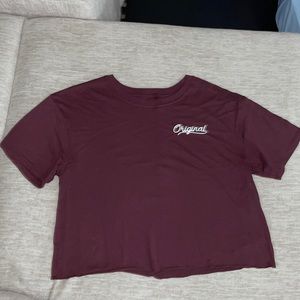 Cold crush burgundy crop top